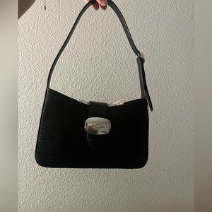Coach Eliza Black Textured Shoulder Bag